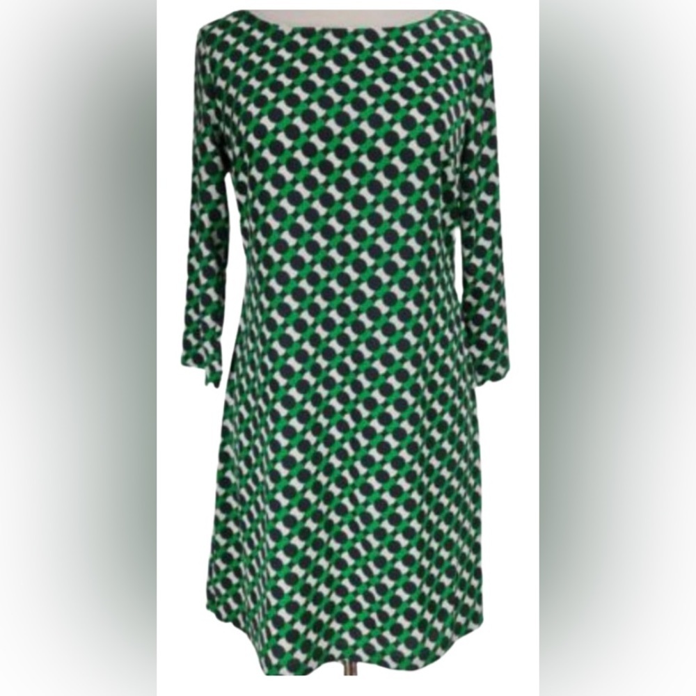 OLD NAVY Green Polka Dot Lined Shift Dress Work Casual Chic Preppy Large $69